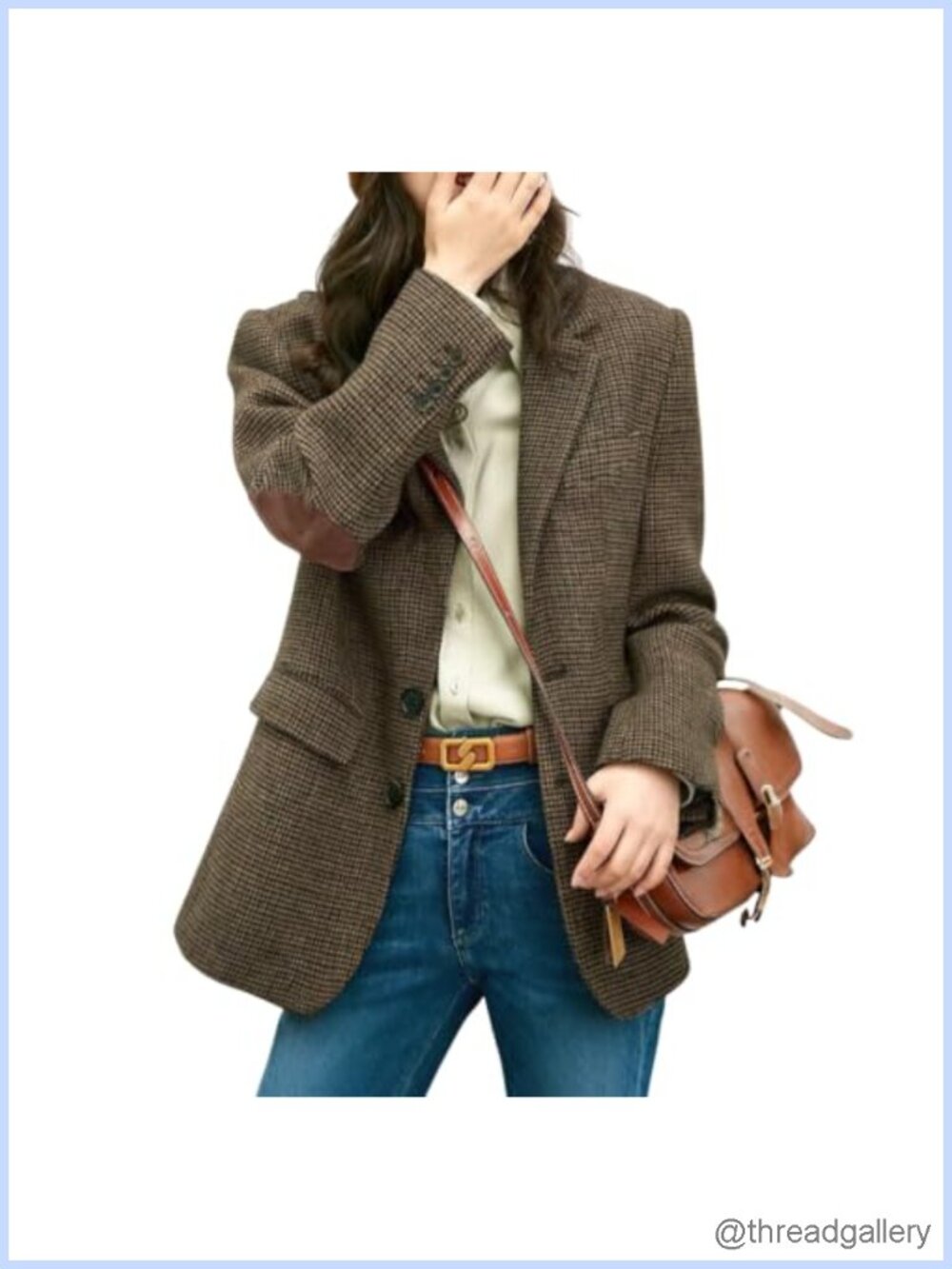 Wool Blend Plaid Blazer Jacket Button Down Work Coat